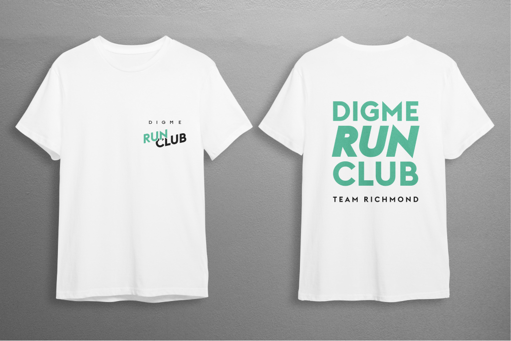 Digme Run Club white T-shirt merchandise