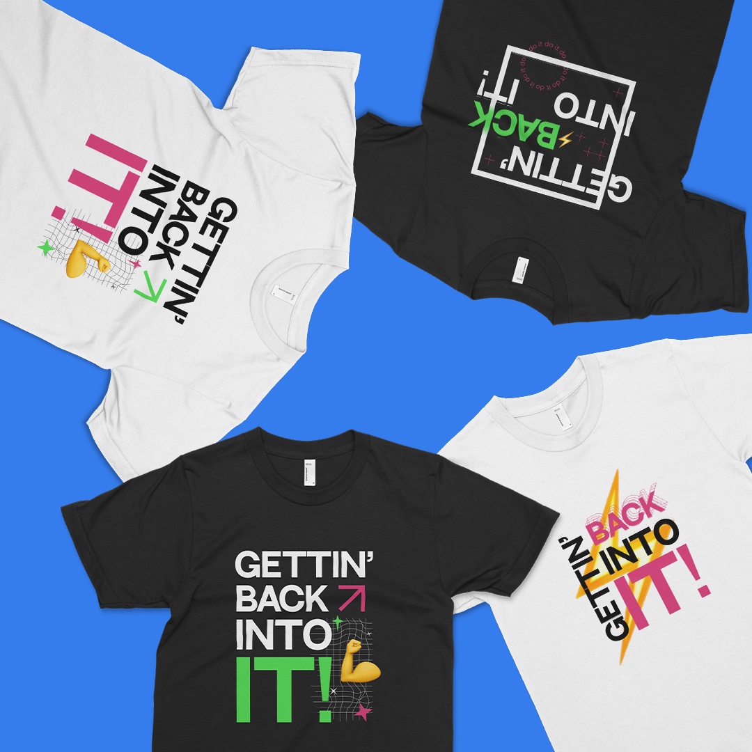 Fitness campaign merchandise design